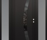 Modern Steel Front Door Diamond C4 68" x 80" black/black mirrored Glass Panel black LHI with 2 Sidelites frosted Glass