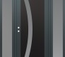 Modern Steel Front Door Diamond C4 68" x 80" anthracite/anthracite frosted Glass Panel black RHI with 2 Sidelites frosted Glass