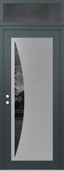 Diamond C13 36" x 96" anthracite/anthracite mirrored Glass Panel stainless steel RHI with Transom mirrored Glass