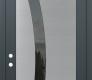 Modern Steel Front Door Diamond C4 36" x 96" anthracite/anthracite mirrored Glass Panel stainless steel RHI with Transom frosted Glass