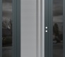 Modern Steel Front Door Diamond C6 64" x 80" anthracite/anthracite frosted Glass Panel stainless steel LHI with 2 Sidelites mirrored Glass