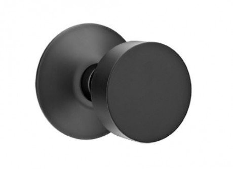 EMTEK ROUND KNOB WITH MODERN ROSETTE PASSAGE LH FLAT BLACK (US19) 5107