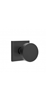 EMTEK ROUND KNOB WITH SQUARE ROSETTE DUMMY FLAT BLACK (US19) 5050