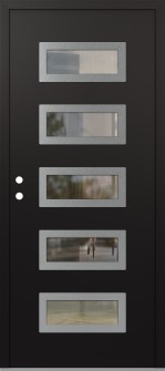 Diamond D1 36" x 80" black/black clear Glass Panel stainless steel RHI