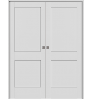 Shaker 2 Panel Primed Double pocket doors