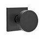 Modern Steel Front Door EMTEK ROUND KNOB WITH SQUARE ROSETTE PASSAGE LH FLAT BLACK (US19) 5110