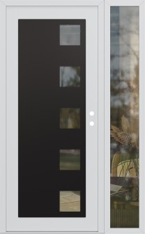 Diamond C5 52" x 80" white/white clear Glass Panel black LHI with Sidelite clear Glass