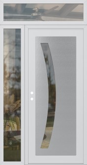 Diamond C4 52" x 96" white/white clear Glass Panel stainless steel RHI with Sidelite and Transom clear Glass