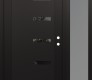 Modern Steel Front Door Diamond C8 52" x 80" black/black mirrored Glass Panel black LHI with Sidelite frosted Glass