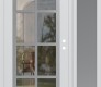 Modern Steel Front Door Diamond C16 48" x 80" white/white clear Glass Panel stainless steel LHI with Sidelite frosted Glass