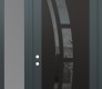 Modern Steel Front Door Diamond C12 48" x 96" anthracite/anthracite mirrored Glass Panel black RHI with Sidelite and Transom frosted Glass