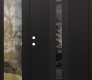 Modern Steel Front Door DIAMOND A5 48" X 80" BLACK/BLACK MIRRORED GLASS PANEL BLACK RHI WITH SIDELITE CLEAR GLASS
