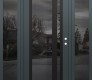 Modern Steel Front Door Diamond C15 64" x 80" anthracite/anthracite mirrored Glass Panel black LHI with 2 Sidelites mirrored Glass