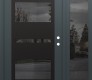 Modern Steel Front Door Diamond C10 52" x 80" anthracite/anthracite mirrored Glass Panel black LHI with Sidelite mirrored Glass