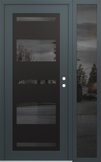 Diamond C10 48" x 80" anthracite/anthracite mirrored Glass Panel black LHI with Sidelite mirrored Glass
