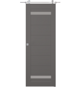 Perla Vetro Gray Matte Barn doors