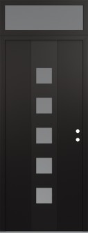 DIAMOND A13 36" X 96" BLACK/WHITE FROSTED GLASS PANEL BLACK LHI WITH TRANSOM FROSTED GLASS