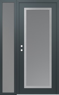 Diamond C1 52" x 80" anthracite/anthracite frosted Glass Panel stainless steel RHI with Sidelite frosted Glass