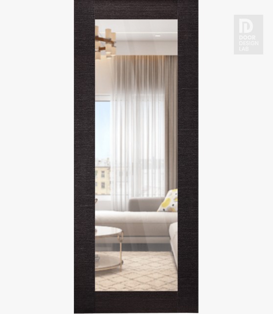 Modern Interior DOOR SLAB AVANTI 207 CLEAR VETRO BLACK APRICOT 30" X 80" X 1 3/4" TEMPERED CLEAR GLASS