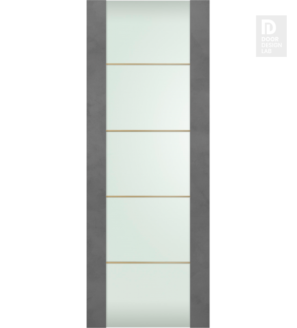 DOOR SLAB AVON 202 4H GOLD STRIPS VETRO DARK URBAN 36" X 84" X 1 3/4"