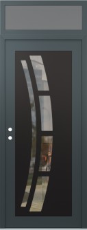 Diamond C12 36" x 96" anthracite/anthracite clear Glass Panel black RHI with Transom frosted Glass