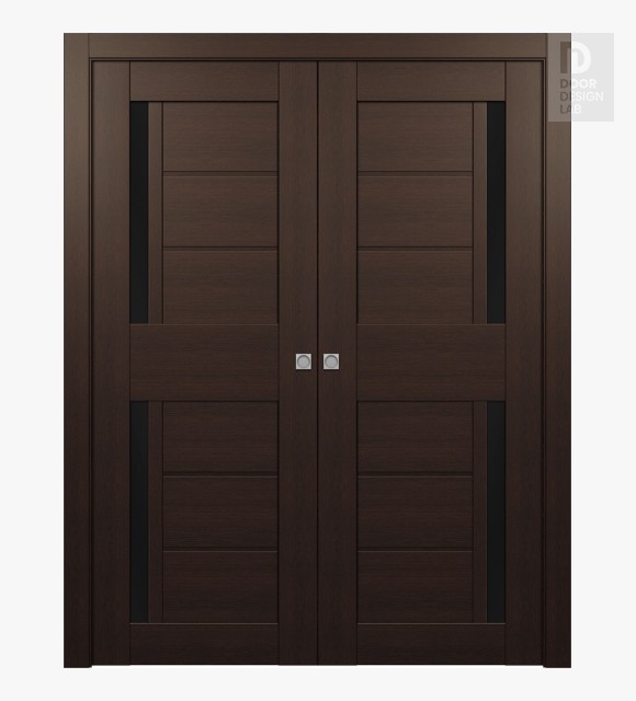 Esta Vetro Veralinga Oak Modern Interior Double Pocket Doors by Belldinni