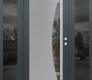 Modern Steel Front Door Diamond C13 64" x 80" anthracite/anthracite clear Glass Panel stainless steel LHI with 2 Sidelites mirrored Glass