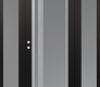 Modern Steel Front Door Diamond C15 68" x 80" black/white frosted Glass Panel stainless steel RHI with 2 Sidelites frosted Glass