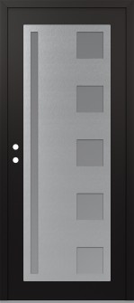 Diamond C3 36" x 80" black/white frosted Glass Panel stainless steel RHI