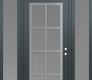 Modern Steel Front Door Diamond C16 68" x 96" anthracite/anthracite frosted Glass Panel stainless steel LHI with 2 Sidelites and Transom frosted Glass