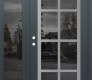 Modern Steel Front Door Diamond C16 52" x 80" anthracite/anthracite mirrored Glass Panel stainless steel RHI with Sidelite mirrored Glass