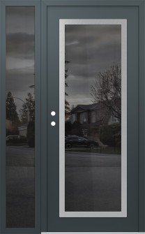 Diamond C1 52" x 80" anthracite/anthracite mirrored Glass Panel stainless steel RHI with Sidelite mirrored Glass