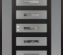 Diamond D9 60" x 80" black/black clear Glass Panel stainless steel RHI with 2 Sidelites frosted Glass