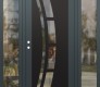 Modern Steel Front Door Diamond C12 60" x 80" anthracite/anthracite clear Glass Panel black RHI with 2 Sidelites clear Glass