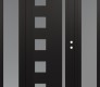 Modern Steel Front Door Diamond C3 60" x 80" black/white frosted Glass Panel black LHI with 2 Sidelites frosted Glass