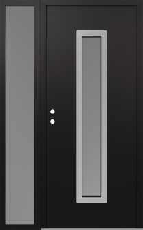 DIAMOND A11 48" X 80" BLACK/WHITE FROSTED GLASS PANEL STAINLESS STEEL RHI WITH SIDELITE FROSTED GLASS