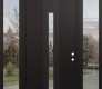 DIAMOND A2 60" X 96" BLACK/BLACK CLEAR GLASS PANEL BLACK RHI WITH 2 SIDELITES AND TRANSOM CLEAR GLASS
