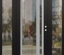 Modern Steel Front Door Diamond C15 64" x 80" black/black clear Glass Panel stainless steel LHI with 2 Sidelites clear Glass