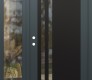 Modern Steel Front Door Diamond C6 50" x 80" anthracite/anthracite clear Glass Panel black RHI with Sidelite clear Glass