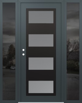 Diamond C2 60" x 80" anthracite/anthracite frosted Glass Panel black RHI with 2 Sidelites mirrored Glass