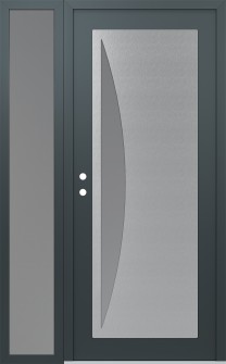 Diamond C13 52" x 80" anthracite/anthracite frosted Glass Panel stainless steel RHI with Sidelite frosted Glass