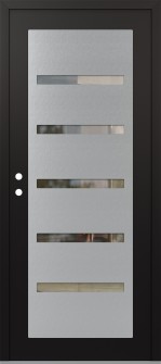 Diamond C7 36" x 80" black/black clear Glass Panel stainless steel RHI