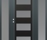 Modern Steel Front Door Diamond C2 64" x 80" anthracite/anthracite frosted Glass Panel black RHI with 2 Sidelites frosted Glass
