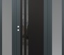 Modern Steel Front Door Diamond C6 60" x 80" anthracite/anthracite mirrored Glass Panel black RHI with 2 Sidelites frosted Glass