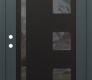 Modern Steel Front Door Diamond C3 36" x 80" anthracite/anthracite mirrored Glass Panel black RHI