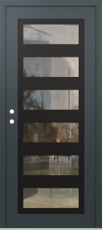 Diamond C9 36" x 80" anthracite/anthracite clear Glass Panel black RHI