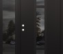 Modern Steel Front Door DIAMOND A9 48" X 80" BLACK/BLACK MIRRORED GLASS PANEL BLACK RHI WITH SIDELITE MIRRORED GLASS
