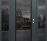 Modern Steel Front Door Diamond C1 60" x 80" anthracite/anthracite mirrored Glass Panel black LHI with 2 Sidelites mirrored Glass