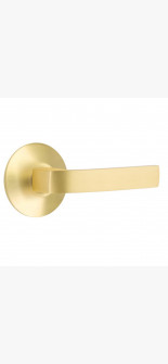 EMTEK BRESLIN LEVER WITH MODERN ROSETTE PASSAGE RH SATIN BRASS (US4) 5107