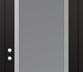 Modern Steel Front Door Diamond C1 36" x 96" black/white frosted Glass Panel stainless steel RHI with Transom frosted Glass